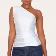 7d387781a3e8afd642ab31ec5ae3a870036efb04_CNJ2013_1_white_stretch_slinky_ruched_side_long_top