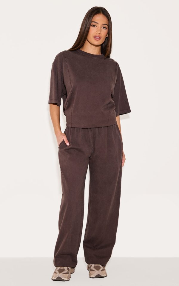 7d6576d9b653b2c9d327276b5ed08b98c3808e7f_CNM2921_1_dark_brown_cotton_straight_leg_mid_rise_drawstring_trouser