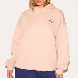 PRETTYLITTLETHING Cream Oversized Hoodie