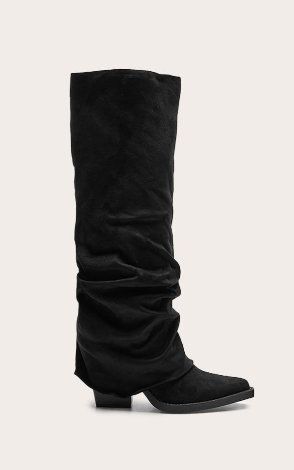 80df016f0850b7c7021e1b45462afd0895ccf7a6_CNL6666_1_black_faux_suede_point_toe_fold_over_block_heel_knee_high_boots