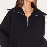 80e3a3b0b4d74816e61695c6775baf865c856151_CNM6489_1_black_premium_loopback_quarter_zip_foldover_sweatshirt