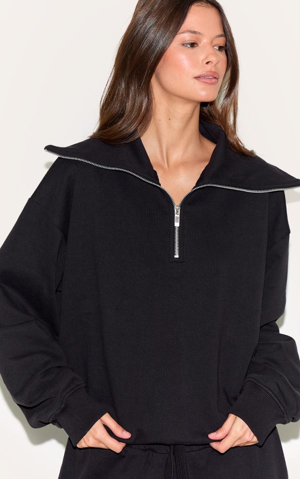 80e3a3b0b4d74816e61695c6775baf865c856151_CNM6489_1_black_premium_loopback_quarter_zip_foldover_sweatshirt