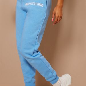 PRETTYLITTLETHING Bright Blue Logo High Waisted Cuffed Jogger