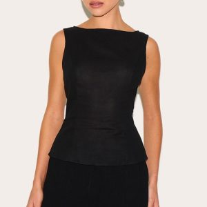 Black Woven Long Top