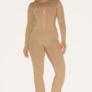 Shape Olive Sculpted Foldover Waist Flare Trousers