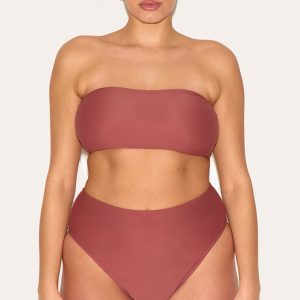 Plus Rust Basic Bandeau Bikini Top