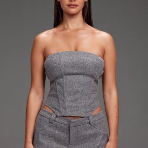Grey Wool Look Corset