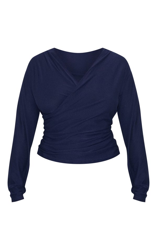 82af35ff93ac0de1f5a0214c5d34ecca83385703_CNM2637_5_plus_navy_soft_touch_ruched_long_sleeve_longline_top