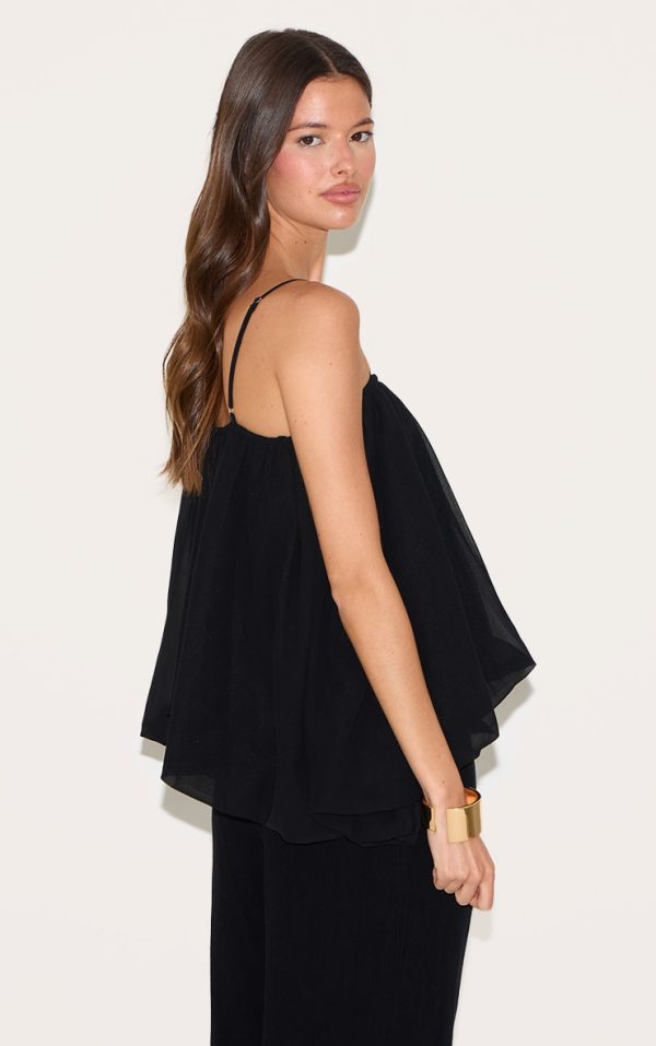 846d7d484023259fd65565c18bebe3081a8de372_CNM4146_2_black_puffball_chiffon_spaghetti_strap_cami
