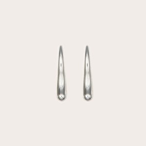Silver Long Drop Statement Earrings