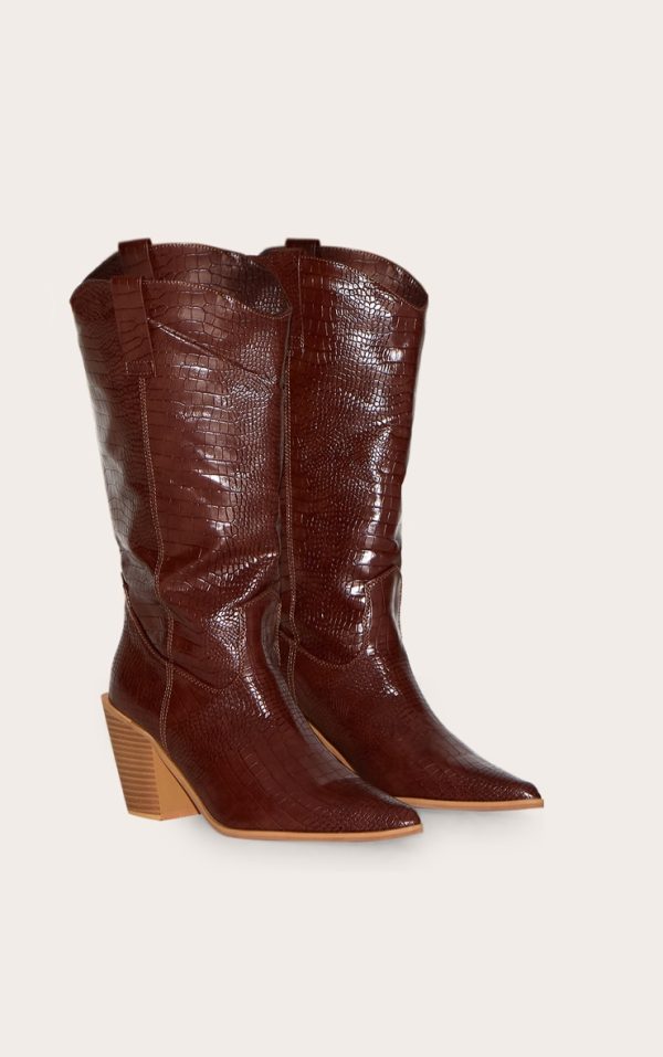 85a23f57caab9de4bb6a44c625e90a282f1e7260_CNK1692_2_brown_pu_wide_fit_croc_point_toe_knee_high_western_boots