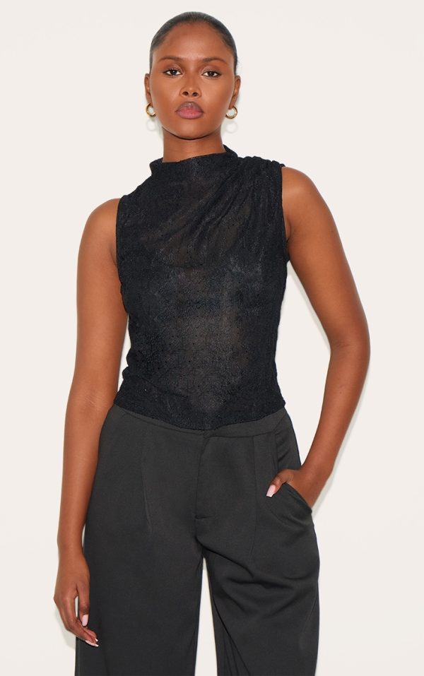 85a54ea8234b3e82ae02a5bb0714deff5a5b096e_CNL7524_1_black_lace_ruched_shoulder_high_neck_top