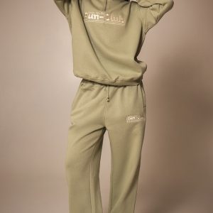 Sage Embroidered Cuffed Jogger