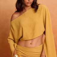 874c0512783d9b7df5d722aad01bbe95c1fad579_CNM7677_4_deep_mustard_floaty_woven_slash_neck_long_sleeve_top