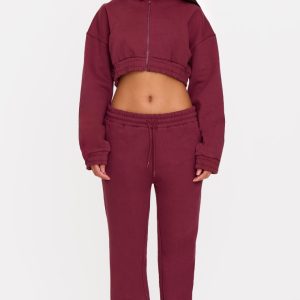 Burgundy Premium Cuffed Joggers