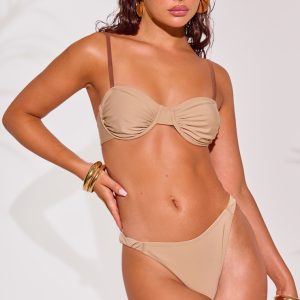 Stone Underwired Ruched Bikini Top