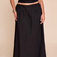 8771f13e0e012e59286336628e904b5429c50cdb_CNM4116_2_plus_black_cotton_ruched_waist_maxi_skirt