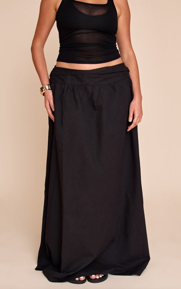 8771f13e0e012e59286336628e904b5429c50cdb_CNM4116_2_plus_black_cotton_ruched_waist_maxi_skirt