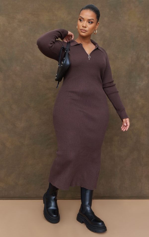 8782c9e84b97c8b990f1c9cf8dc43d75c313c6e1_CMZ2496_1_plus_chocolate_half_zip_collared_detail_midaxi_dress