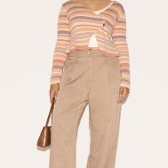 87bc15e66fdc4b8f4053f0a6e8b3932a1f851737_CNM8081_3_shape_peach_knitted_strippred_wrap_over_gold_button_cardigan