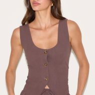 880f43d114b2760ddbc14306202d75f93e102a26_CNM1797_1_dark_brown_tailored_scoop_neck_fitted_waistcoat