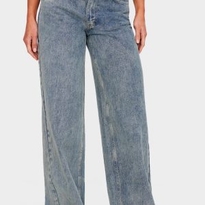 Tall Vintage Washed Mid Rise Wide Leg Jeans