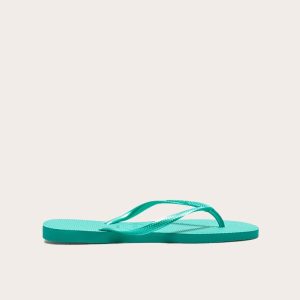 Green Metallic Havaianas Slim Flip Flops