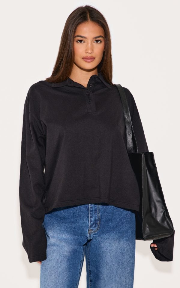 8bbdbd9cd9a529fd3ce48754a80c81477c4b05a9_CNM3755_1_black_cotton_collar_detail_long_sleeve_top