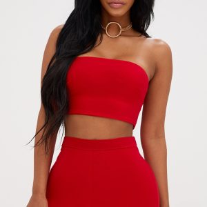 Shape Red Bandeau Crop Top