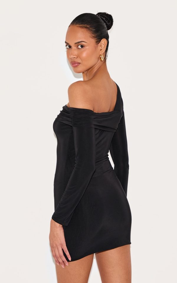 8dcd2a1fbf9942851554f8949c09c9a8d3b01c24_CNM1608_2_black_double_layer_slinky_off_shoulder_mini_dress