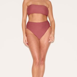 Plus Rust Basic High Waist Bikni Bottom