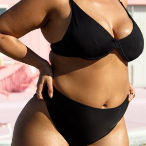 Plus Black Mix & Match High Waist Bikini Bottoms
