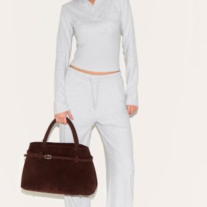 Light Grey Low Rise Super Soft Straight Leg Trousers