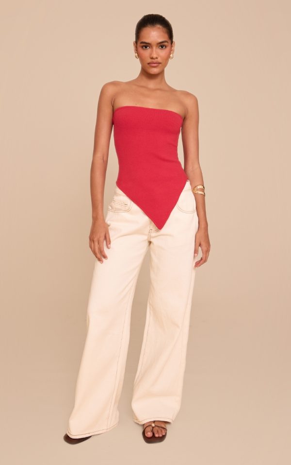 8e69e50766dc61a7f9c4a5cc4f29aeb15d870d14_CNM7109_3_red_fine_knit_bandeau_asymmetric_hem_top