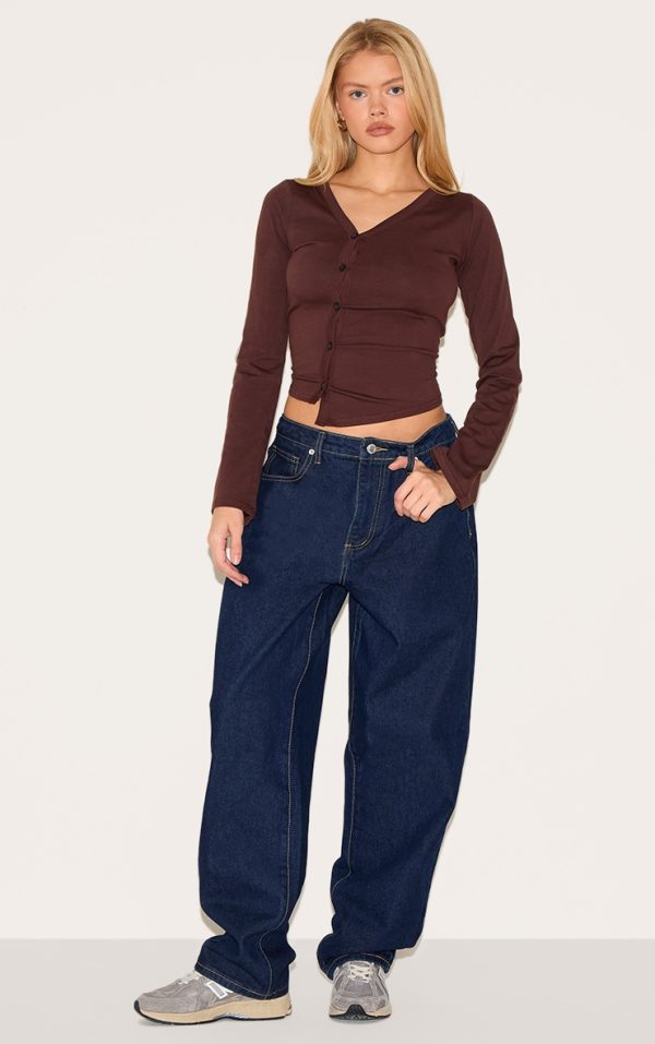8ece17917237ba31637b74d162baf7307138f0bd_CNL4744_3_chocolate_asymmetric_button_down_detail_long_sleeve_top