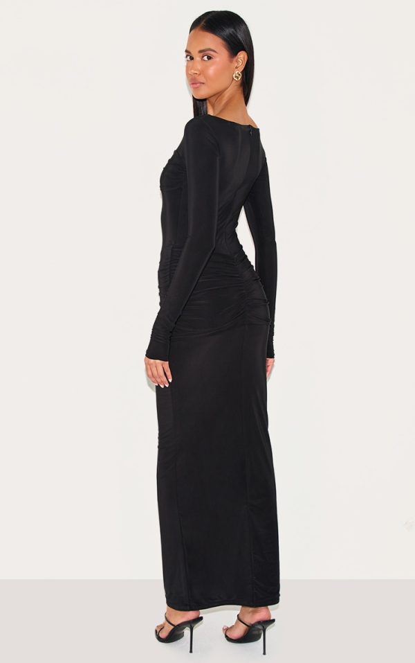 8ee0832917288f8a5235da6c4f59bb057b598942_CNM7264_2_black_sinky_ruched_panel_detail_maxi_dress