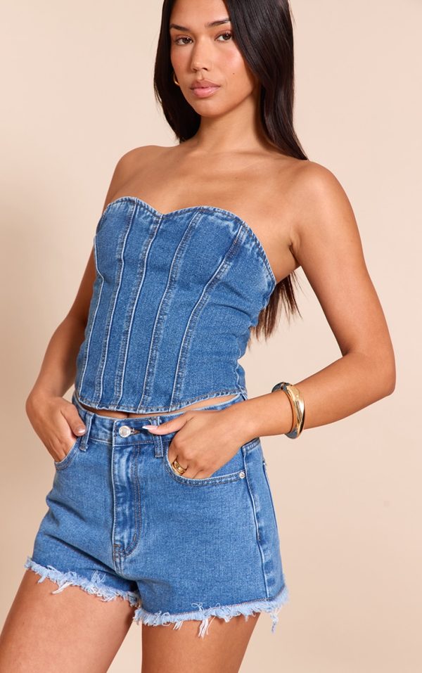 8fc8ca17ba9c9def4f69acb67153b48eda1611c3_CND0752_1_mid_blue_wash_denim_frayed_hem_shorts