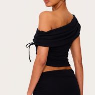 909f065e17515739f3efb326db3f650aa53d2d47_CNL6372_2_black_ruched_side_off_the_shoulder_top