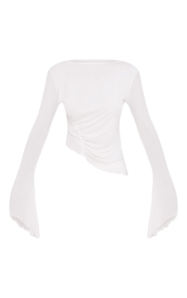 90bdcf5f9f22905624634fc7a2c431f4cdb025d5_CNM9923_5_white_burnout_mesh_ruched_front_flared_sleeve_long_top
