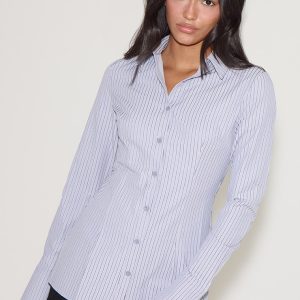 Blue Striped Woven Fitted Shirt