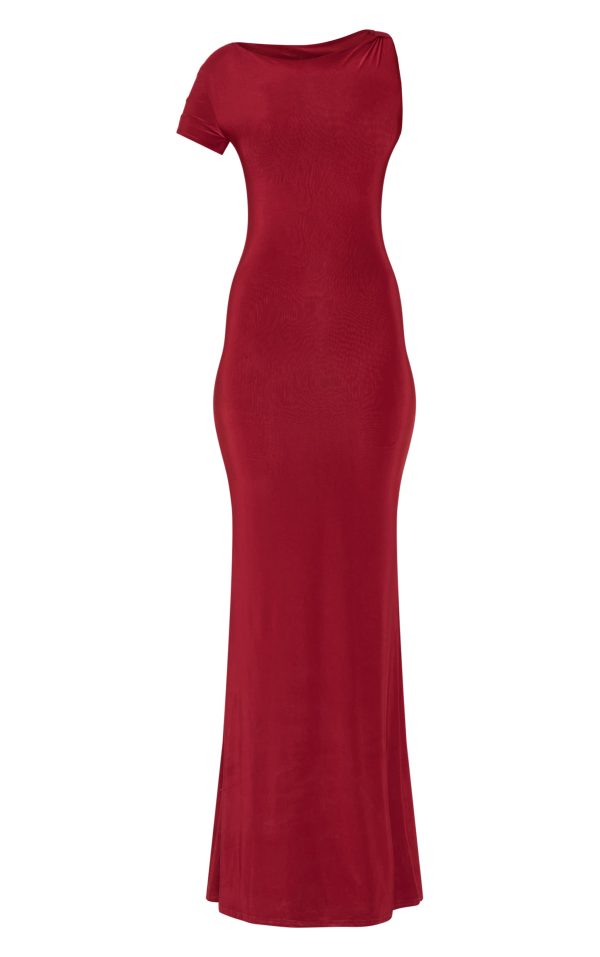 917693fb407940ebe507b619a6d4041e90c78bb1_CNM8727_5_wine_double_layer_slinky_knot_shoulder_cap_sleeve_maxi_dress