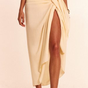 Butter Yellow Linen Look Rectangle Sarong