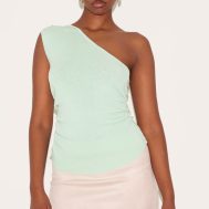 935603399550300cc2ffdddf4c82f427899329a6_CNL7741_1_sage_green_fine_knit_one_shoulder_ruched_side_top