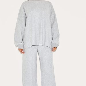 Petite Ash Grey Soft Touch Straight Leg Joggers