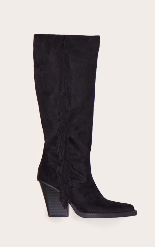 939b4f5b2ba6c4077ec0f0d4d41a9c5372ec5e6d_CNL7201_1_black_faux_suede_point_toe_fringed_high_block_heel_knee_boots