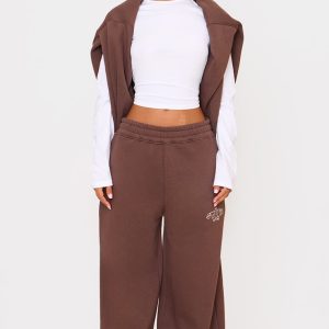 Petite Chocolate PLT Studio Print Straight Leg Joggers