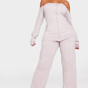 Shape Light Grey Washed Zip Waist Straight Leg Joggers