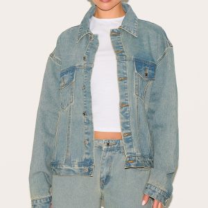 Vintage Blue Oversized Classic Denim Jacket