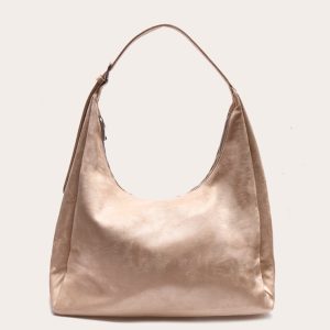Cream Faux Suede Tote