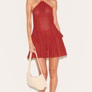 95877009c54916c49d4116e5369f105fcfebd484_CNM0897_3_rust_crochet_halterneck_frill_detail_shift_dress